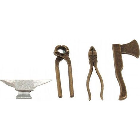 SET 4 ATTREZZI IN METALLO PER PRESEPE