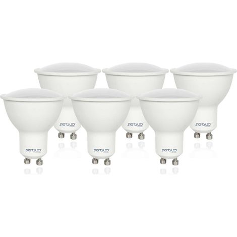 SPOT LED GU10 5W (équivalent 40W) - Lumière Blanc Naturel 4000K - 450 lumens - 50x57mm angle 100° - PACK 6 pièces (1/5)
