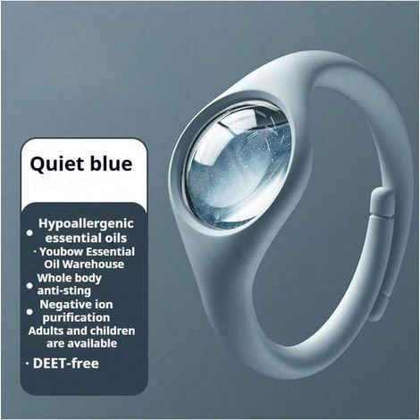 Bracelet Anti-Moustiques Réutilisable -  Plaquettes Incluses aux  Essentielles - 1Mois de Protection - Sans DEET