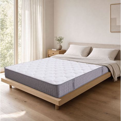Materasso a molle insacchettate 160x200x25 cm, supporto a 7 zone, traspirante, schiuma e molle, bianco