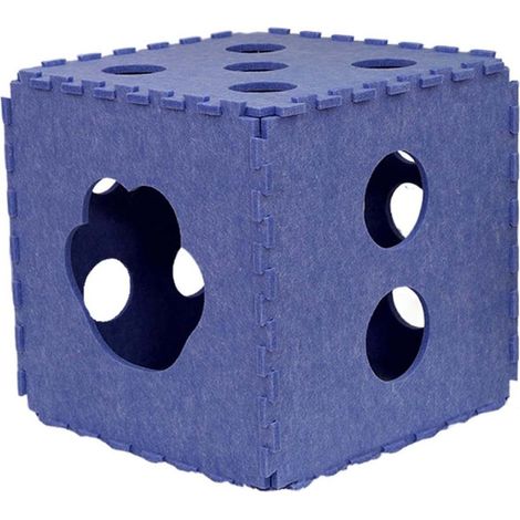 Lit tunnel transformable pour chat - Cachette interactive et douillette bleue (1/3)