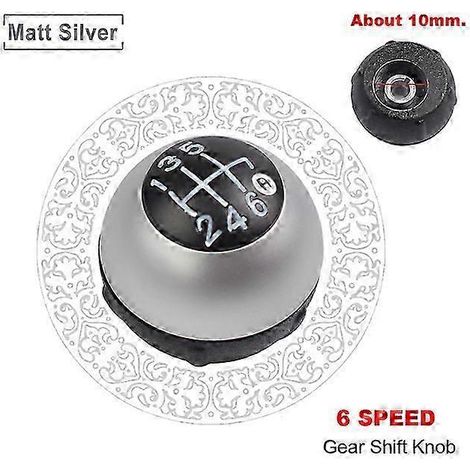 Pommeau de levier de vitesses à 5/6 rapports pour transmission manuelle Fiat 500 2012-2018 (6 vitesses, argent mat) 55344048 (1/5)