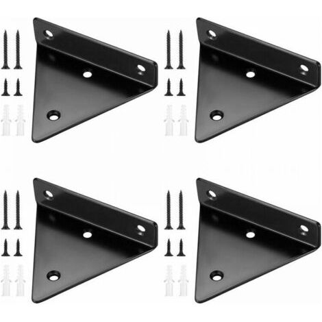 4 Pièces Supports d'étagère Flottants, Supports à Tablettes Muraux Triangulaires Invisibles, Equerre Etagere Murale Métal pour étagère,10x8CM (1/5)