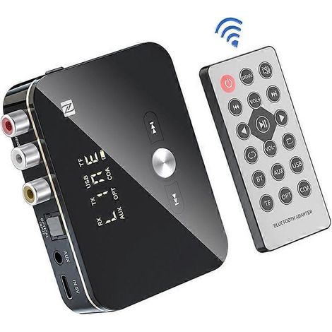 Émetteur-récepteur audio NFC Bluetooth 5.4 avec prise jack 3,5 mm, adaptateur audio sans fil optique/coaxial AUX, compatible avec les haut-parleurs de télévision de voiture. (1/5)