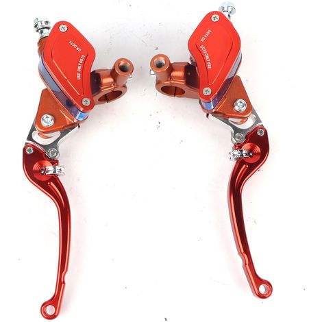 Paire de leviers réglables orange 22mm pour maître-cylindre d'embrayage et pompe hydraulique de frein moto CNC (1/5)