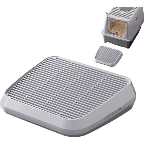 Rampe pour Bac à Litière - Escalier pour Chat avec Bac Surélevé à Double Niveau,Plateau Double Couche avec Filtre Antidérapant Accessoires Surélevés pour Chats Intérieur/Extérieur Escaliers Canapés (1/5)