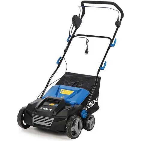 Hyundai – Balayeuse électrique 1800W pour gazon frais et artificiel – Sac de 45L – 5 hauteurs de travail – 3 réglages d'angle – Largeur de 38cm (1/5)