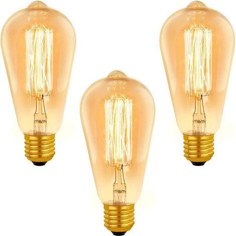 Ampoule E27 - ST64 - 40 W - 2200 K - 400 lm - Dimmable - Éclairage Décoratif - Lot de 3 (1/5)