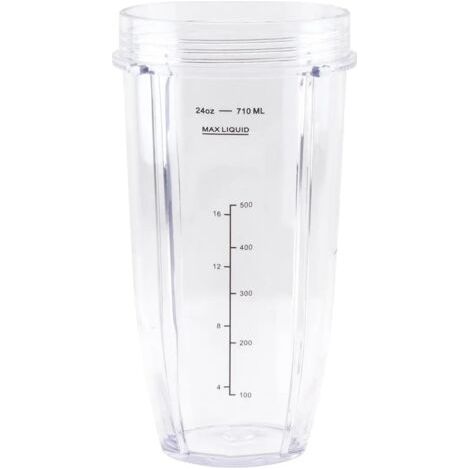 Gobelet Mélangeur Compatible Avec Ninja, Gobelet For Extracteur De Jus Grande Capacité 710 Ml, Ensemble De Pièces De Rechange For Mélangeurs(24oz) (1/2)