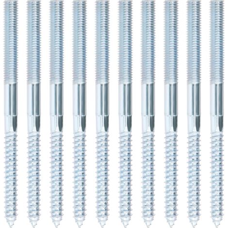 10 Pièces Vis de Cheville Double Filetage, Boulons de Suspension Torx M10140mm, Fixation Sans Tête Zinguée, Vis à Tête Double Autotaraudeuses, pour Canapé/Mains Courantes de Meuble/Travail du Bois (1/5)