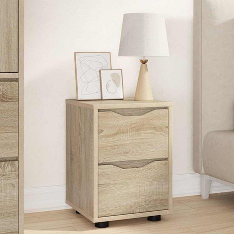 vidaXL Bedside Table Sonoma Oak 30.5 x 30 x 43 cm Engineered Wood (1/5)