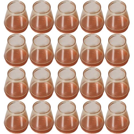 Lot de 20 protège-pieds ronds pour pieds de meubles, marron. (1/5)