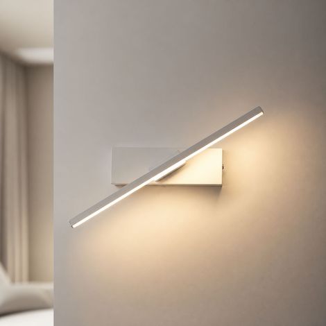 Applique murale LED design nordique, corps en aluminium et silicone diffusant, base en fer烤漆, 30cm, 7W, lumière douce pour chambre et salon (1/5)