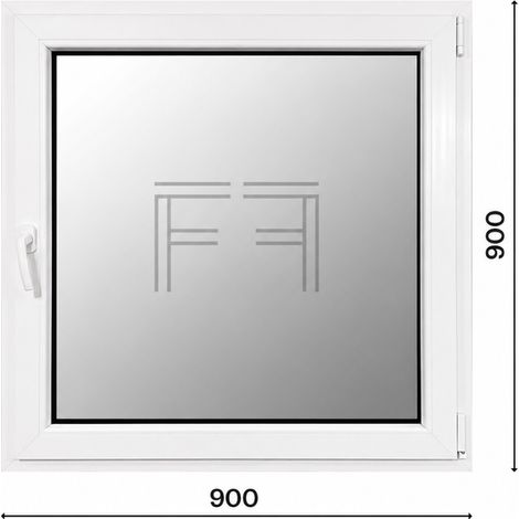 Fintex-finestra in PVC bianco singola anta 900X900 apertura a destra, doppio vetro, PROFILO A L (1/3)