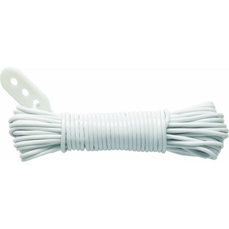Corde linge polypropylène Tendeur 2,6 mm L 20 m Blanc