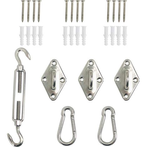 Fittings Accessories Kits For Triangle Sun Sail Shade Awning Canopy Fixing (1/5)
