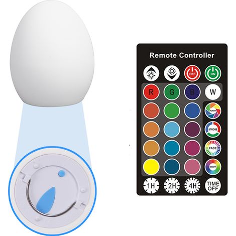 Lampe LED en forme d'œuf, robuste et étanche, facile à utiliser, avec télécommande, idéale pour les fêtes à la maison. (1/5)