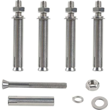 Boulons à expansion M6x100mm – Acier inoxydable 304 – Charge jusqu'à 75kg – Lot de 4 pour béton et maçonnerie
