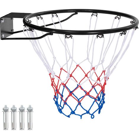 GOPLUS Panier de Basket, Anneau Suspendu de Basket Remplacement avec Matériel de Fixtion, Panier Basket Intérieur et Extérieur, pour Mur, Porte, Panneau Arrière, Noir (1/5)