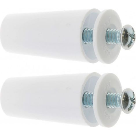 Butée d'arrêt de lame finale de volet roulant conique Ø22mm – Longueur 60mm – PVC blanc avec rondelle et vis de fixation – Utilisation universelle (1/5)