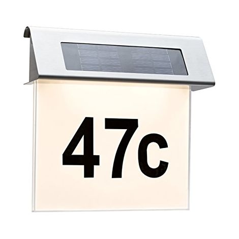 Paulmann Aplique solar acero inoxidable y blanco elegante 23 cm