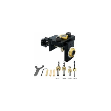 Kit di dime per tasselli, kit di dime per fori a tasca per la lavorazione del legno, foratura verticale, localizzatore staccabile per mobili, fori di collegamento, punte da trapano, utensili per la la