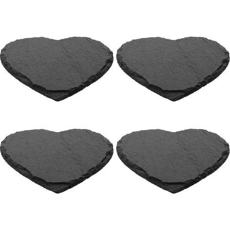 Set mit 4 dekorativen und robusten Retro-Untersetzern – Wohnaccessoire – 10,00 x 10,00 x 1,00 cm – Dunkelgrau (1/4)