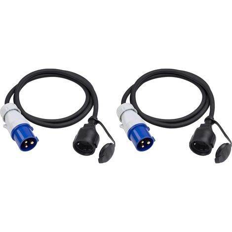 2er-Pack CEE-Adapterkabel 1,5 m H07RN-F 2,5 mm² 16 A IP44 Camping Caravan (1/4)