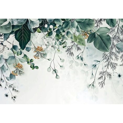 Papier peint panoramique avec motif de lierre vert suspendu, intissé, pour la décoration du salon – 250 x 175 cm Papier peint intissé Wallarena (1/4)