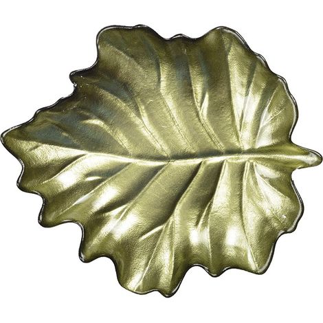 Coupe en Verre en Forme de Feuille Verte pour Apéritif et Dessert 23 x 28 x 3,5 cm - PANGIVO (1/4)