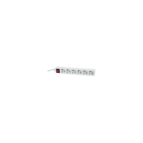 DEBFLEX - BLOC 6 PRISES 2P+T 16A AVEC INTERRUPTEUR 1M BLANC - 716963