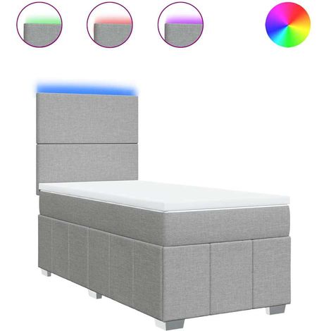 Maison Exclusive - Cama box spring con colchón tela gris claro 80 (1/5)
