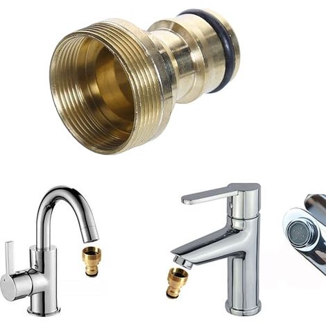 Starnearby Universal-Wasserhahnanschluss für Mischbatterie, Schlauchadapter Wasserhahn Adapter Schlauchkupplung Schnellkupplung Gartenschlauch Anschluss(Außengewinde) (1/5)