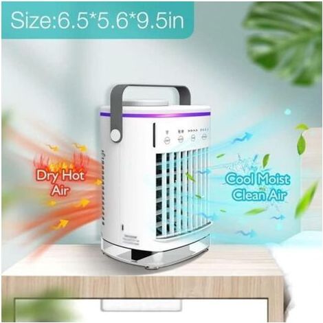 VURAHOME – Tragbarer Ventilator, Tischventilator mit 3 Geschwindigkeitsstufen, Kühlventilator, Klimaanlagen-Sprühventilator mit 700-ml-Wassertank, Mehrzweckventilator (1/4)