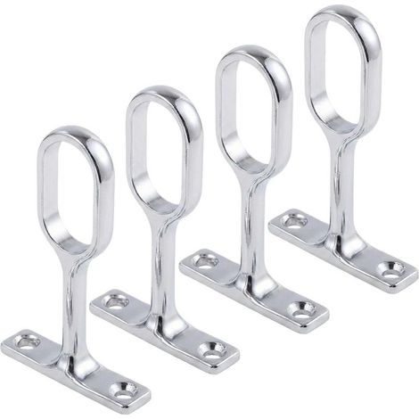 Pièces Kit de Barre de Penderie Ovale, Support Tringle Penderie, Supports Ovales pour Rail de Penderie, Tringle Dressing, Support de Tringle D'armoire (1/4)