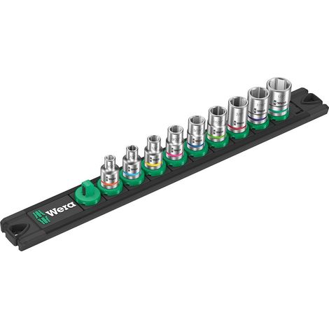 Set de 9 llaves de vaso Zyklop 1/4" WERA Nuss-Magnetleiste A Imperial 1 (1/2)