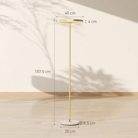 Lampadaire moderne doré avec éclairage à intensité variable (3 niveaux) et interrupteur au pied (1/5)