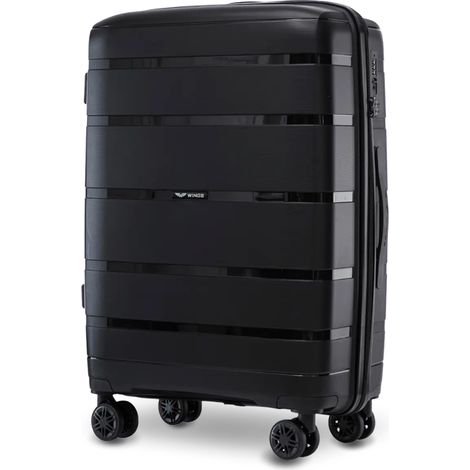 Maleta mediana Wings HAWFINCH 2.0 de polipropileno de 24" NEGRA