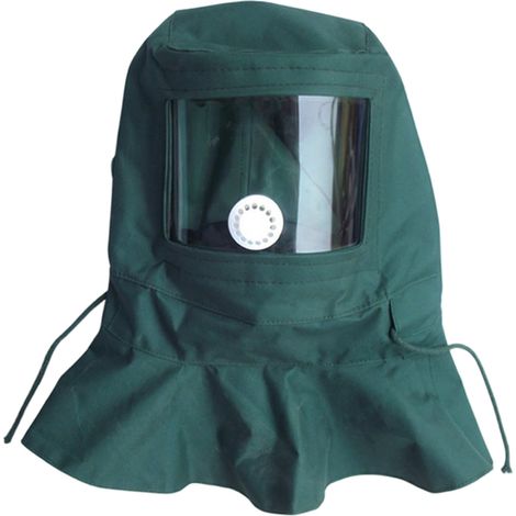 Hotte de sablage avec masque anti-poussière, capot de protection vision claire, corde réglable pour polissage, peinture et sablage