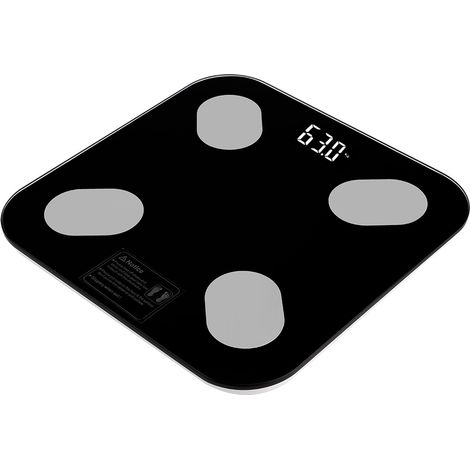 Balance impédancemètre électronique numérique LCD noire, 180 kg, pour usage domestique. (1/5)