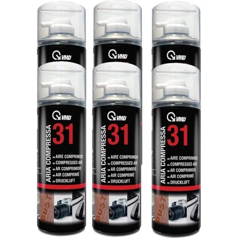 6 bombolette spray aria compressa 400ml con convogliatore Vmd 31