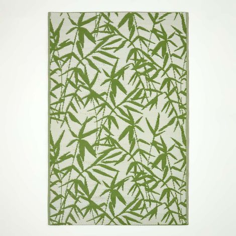 HOMESCAPES Outdoor Rug Waterproof, Green Zena Tropical, 180 x 270 cm