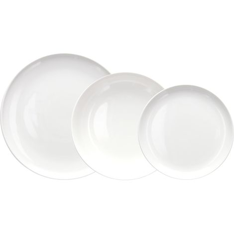 Tognana Edge, Servizio piatti 18 pezzi per 6 persone, Porcellana, Bianco (1/4)