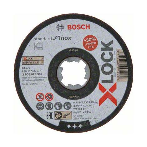 1 x-lock-Trennscheibe für Edelstahl Standard für flache Nabe 115x1,6mm bosch - 2608619362