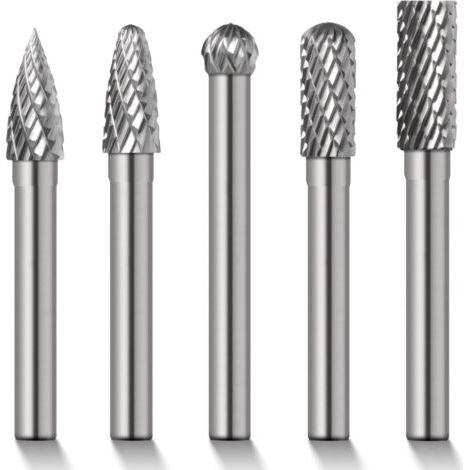5 Mèches/Fraises de 8 mm en carbure de tungstène rotatif Tige cylindrique en Meule à matrice 6 mm Tige de mèches BI044 (1/5)