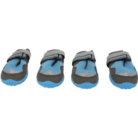 Lot de 4 bottines pour chien antidérapantes et résistantes à l'usure, respirantes et dotées de bandes réfléchissantes. (1/2)