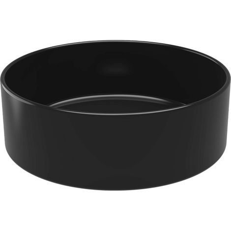 Lavabo Cilíndrico Cerámica 12x36 cm, Lavabo Baño Sobre Encimera Polaris Negro