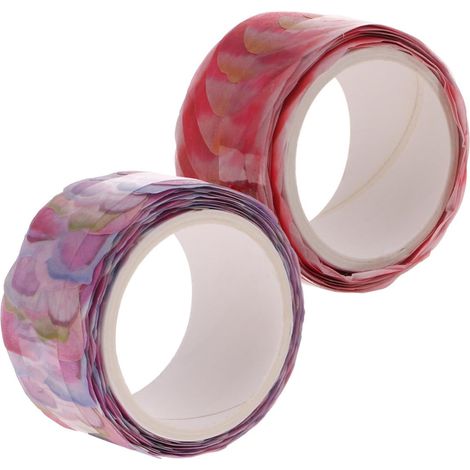 2 Rouleaux Ruban Adhésif Washi à Pétales, Ruban Washi pour Scrapbooking, 2 Rouleaux, Déchirable la Main, sans Résidu, pour Livres et Emballage Plusieurs styles (1/5)