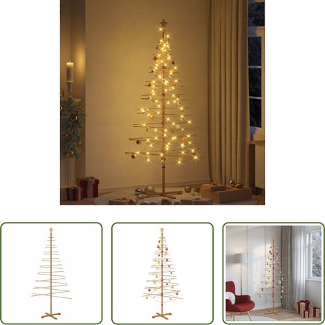 Bambus Weihnachtsbaum - Holz Weihnachtsbaum mit Ständer Braun 210 cm Bambus (1/5)