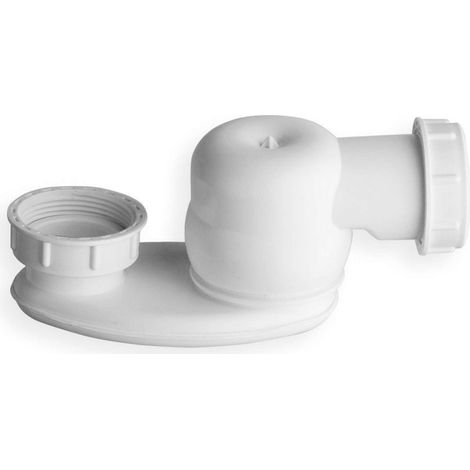 Siphon de lavabo avec écrou-raccord 1 1/2 – Hauteur 42 mm – Couleur blanc – Filetage plomberie pour installation facile – Polysan (1/3)